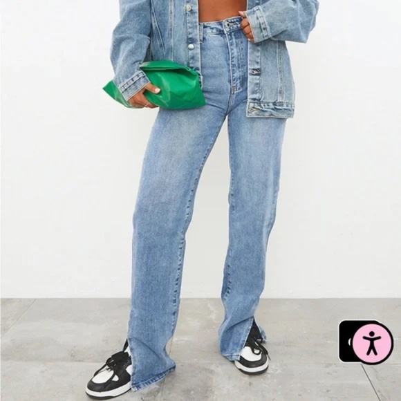 PrettyLittleThing Denim - Pretty Little Thing Split Hem Straight Leg Jean NWT Size 20